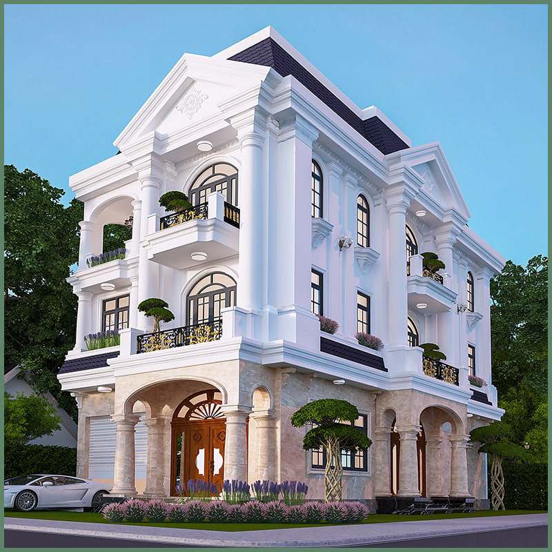 Thiết kế biệt thự 3 mặt tiền