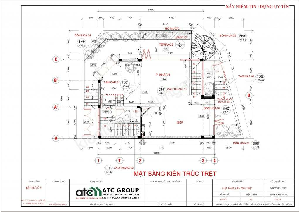 Biệt thự 3 mặt tiền đẹp
