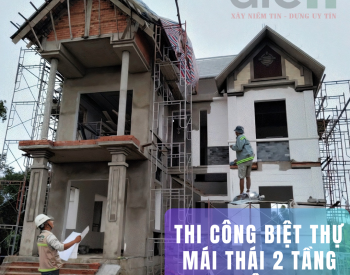 thi công biệt thự mái thái 2 tầng Quận 9